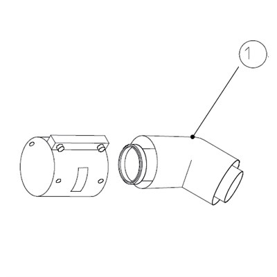 Отвод 45° для коаксиального дымохода Protherm D80/125 мм (для котлов ГЕПАРД 2015, ПАНТЕРА) 1473010413 - фото 126469