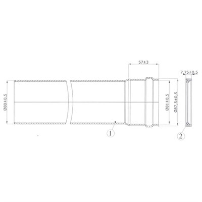 Труба для раздельнго дымохода Protherm D80 мм, длина 1 м (для котлов ЯГУАР) 721014535 - фото 126572