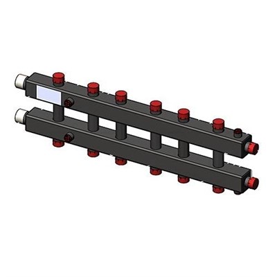 Коллектор котельной разводки двухкорпусный ZOTA - 1"1/4 на 7 контуров 1" (для котлов до 70кВт) 626691671 - фото 128827