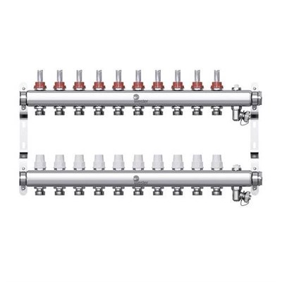 Коллекторная группа для теплого пола Wester W902 - 1" на 10 контуров 3/4" Евроконус 613892291 - фото 129542