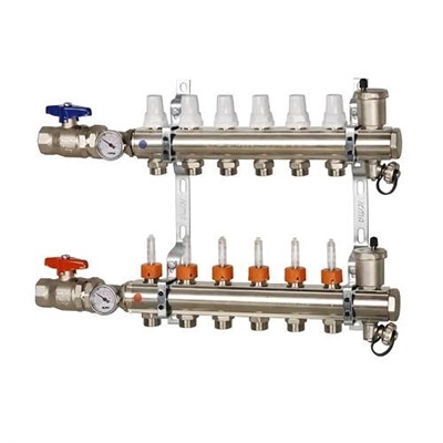 Коллекторная группа для теплого пола ICMA K031 - 1" на 10 контуров 3/4"EK (евроконус) 321172543 - фото 129705