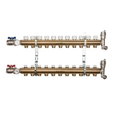 Коллекторная группа для радиаторного отопления STOUT SMB0468 - 1" на 12 контуров 3/4"EK (латунь) 803729352 - фото 129899