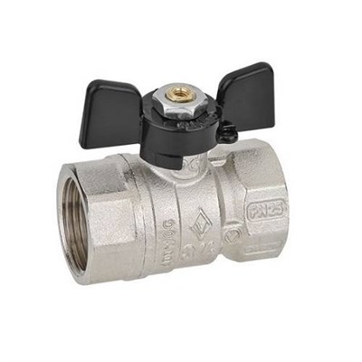 Кран шаровой Bugatti Arizona 602 - 1/2" (ВР/ВР, PN40, Tmax 120°C, ручка-бабочка черная) 2093110951 - фото 136322