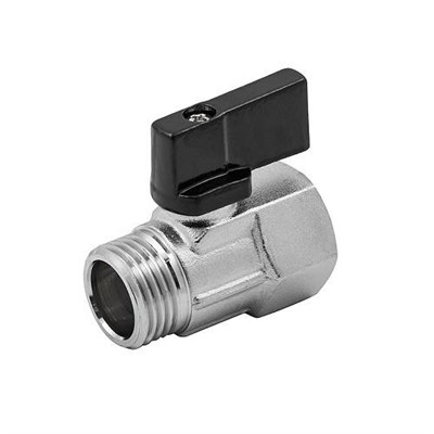 Кран шаровой ELSEN MINI - 3/8" (ВР/НР, PN10, Tmax 80°C, ручка-флажок черная) 487415582 - фото 136341