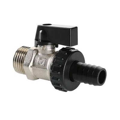 Кран шаровой VALTEC VT.430.N.04 - 1/2" (НР/штуцер, PN10, Tmax 95°C, ручка-флажок черный) 1105906200 - фото 136409