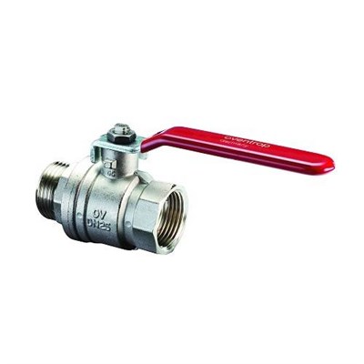 Кран шаровой полнопроходной Oventrop Optibal - 1/2" (НР/ВР, PN16, Tmax 100°C, ручка-рычаг красная) 954624281 - фото 136633