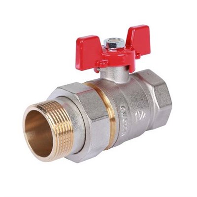 Кран шаровой полнопроходной ROMMER RBV-0005 - 1"1/4 (ВР/НР-американка, PN40, t130°C, ручка-бабочка) 1060769749 - фото 136687