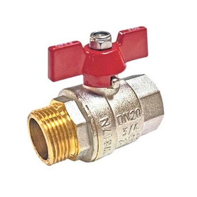 Кран шаровой SANEXT - 1/2" (ВР/НР, PN20, Tmax 110°C, ручка-бабочка красная) 997922878 - фото 136840