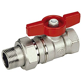 Кран шаровой Giacomini R259D - 1/2" x 3/4"(ВР/НР,PN42,ручка-бабочка красная,с отводом,хромированный) 2110904775 - фото 137013