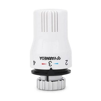 Головка термостатическая Varmega VM115 - clip-clap (регулировка 6-28°C, цвет белый) 1147283380 - фото 138822