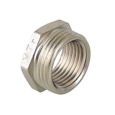 Футорка резьбовая VALTEC VTr.581 - 1/2" x 3/8" (НР/ВР, латунь никелированная) 581278843 - фото 149103