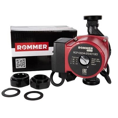 Насос циркуляционный ROMMER PROFI RCP 25-40-180 (0,072 кВт, Qmax 3.63 м3/ч, Hmax 4 м, 1x230В) 1574536139 - фото 175250