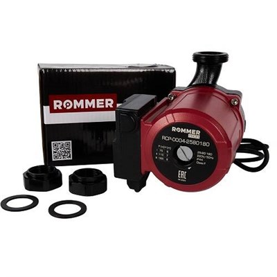 Насос циркуляционный ROMMER PROFI RCP 25-80-180 (0,165 кВт, Qmax 5.39 м3/ч, Hmax 8 м, 1x230В) 1403097980 - фото 175253