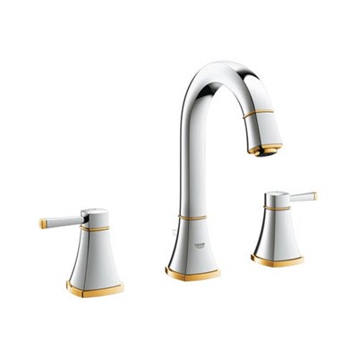 Смеситель для раковины GROHE Grandera - 20389IG0 (с донным клапаном, цвет хром/золото) 2052236543 - фото 183460