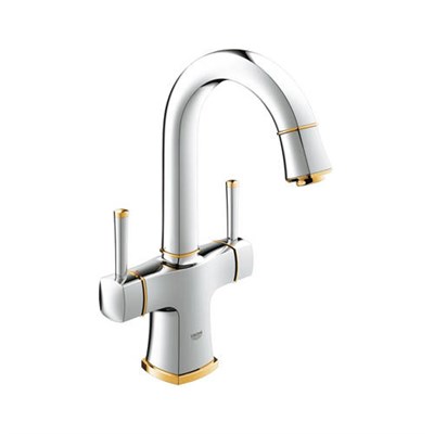 Смеситель для раковины GROHE Grandera - 21107IG0 (двухвентильный, цвет хром/золото) 2021872467 - фото 183476