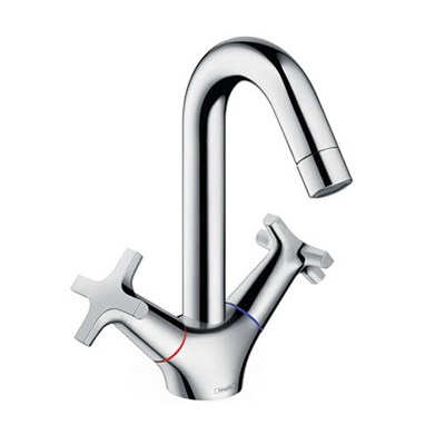 Смеситель для раковины Hansgrohe Logis Classic - 71270000 (двухвентильный, с донным клапаном) 104977075 - фото 183506