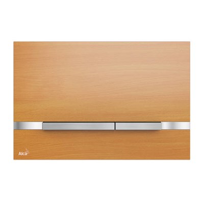 Кнопка смыва AlcaPLAST FLAT WOOD STRIPE-BEECH (корпус и кнопка - нерж.сталь, имитация дерева - бук) 1299848618 - фото 185565