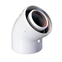 Отвод 45° Ariston AL/PPS Ду60/100 мм (2 шт.) 400814405