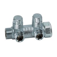 Коллектор запорный проходной FAR MULTIFAR 3860 - 3/4"(НР/ВР) на 2 контура 1/2"EK (под евроконус) 169876787