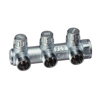 Коллектор запорный концевой FAR MULTIFAR 3869 - 3/4"(ВР) на 3 контура 1/2"EK (под евроконус) 1057498065