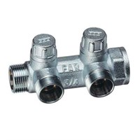 Коллектор запорный проходной FAR MULTIFAR 3900 - 3/4"(НР/ВР) на 2 контура М24x19 1539007239