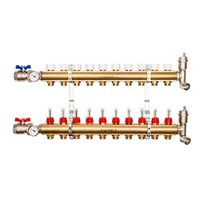 Коллекторная группа для теплого пола STOUT SMB0473 - 1" на 10 контуров 3/4"EK (латунь) 1045527227