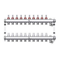 Коллекторная группа для теплого пола Wester W902 - 1" на 10 контуров 3/4" Евроконус 613892291