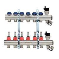 Коллекторная группа для теплого пола EMMETI TOPWAY - 1" на 10 контуров 3/4"EK с метал.держателями 635850824