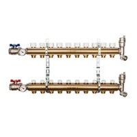 Коллекторная группа для радиаторного отопления STOUT SMB0468 - 1" на 10 контуров 3/4"EK (латунь) 130235682