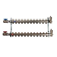 Коллекторная группа для радиаторного отопления STOUT SMS0912 - 1" на 12 контуров 3/4"EK (нерж.сталь) 951748486