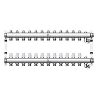 Коллекторная группа для радиаторного отопления Wester W903 - 1" на 12 контуров 3/4" Евроконус 1744558563