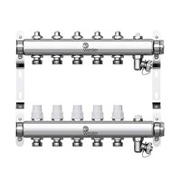 Коллекторная группа для радиаторного отопления Wester W903 - 1" на 5 контуров 3/4" Евроконус 1260217543