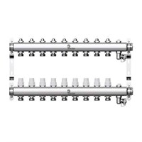 Коллекторная группа для радиаторного отопления Wester W903 - 1" на 9 контуров 3/4" Евроконус 1738575502