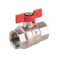 Кран шаровой SANEXT - 1/2" (ВР/ВР, PN20, Tmax 110°C, ручка-бабочка красная) 1434691448