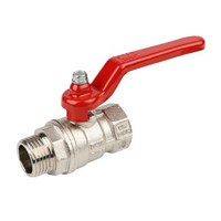 Кран шаровой STOUT - 3/4" (НР/ВР, PN30, Tmax 150°C, ручка-рычаг красная) 1262557239