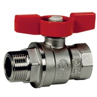 Кран шаровой полнопроходной Giacomini R854 - 1/2" (ВР/НР, PN35, Tmax 185°C, ручка-бабочка красная) 253996951