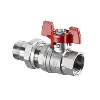 Кран шаровой полнопроходной Oventrop Optibal - 1/2" (ВР/НР-американка, PN16, t100°C, ручка-бабочка) 1640215027