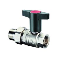 Кран шаровой полнопроходной Oventrop Optibal - 1/2" (ВР/НР-американка, PN16, t100°C, ручка-маховик) 4838395