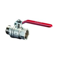 Кран шаровой полнопроходной Oventrop Optibal - 1/2" (НР/ВР, PN16, Tmax 100°C, ручка-рычаг красная) 954624281