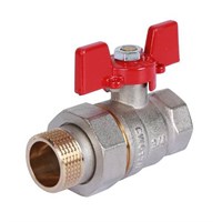 Кран шаровой полнопроходной ROMMER RBV-0005 - 3/4" (ВР/НР-американка, PN40, t130°C, ручка-бабочка) 2116132150