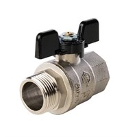 Кран шаровой полнопроходной STOUT - 1/2" (НР/ВР, PN40, Tmax 150°C, ручка-бабочка черная) 1889293992