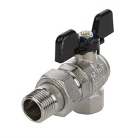 Кран шаровой полнопроходной угловой STOUT - 1/2" (ВР/НР-американка PN50, Tmax 150°C, ручка-бабочка) 209106408