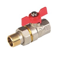 Кран шаровой SANEXT - 1/2" (ВР/НР-американка, PN20, Tmax 110°C, ручка-бабочка красная) 806368519