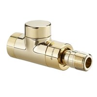 Вентиль балансировочный прямой Oventrop Combi E - 1/2" (ВР/НР, PN10, T max 120°C, цвет золотой) 652143995