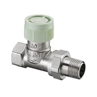 Клапан термостатический угловой Oventrop RFV 9 - 1/2" (ВР/НР-американка, PN10, Tmax 120°C, KVS 1.2) 2145300156