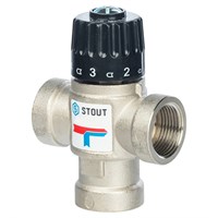 Клапан термостатический смесительный STOUT - 3/4" (ВР, t20-43°C, kvs 1.6, L-образное смешивание) 1249842904