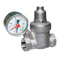 Регулятор давления FAR 2871 - 1/2" (ВР/ВР, PN16, Tmax 75°C, настройка 1-6 бар, с манометром, хром) 1572599270