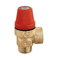 Клапан предохранительный Caleffi 312 - 1/2", сброс 1/2" (НР/ВР, PN10, Tmax 110°C, Рн 2.5 бар) 65256034