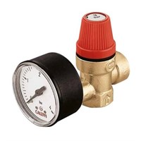 Клапан предохранительный Caleffi 313 - 1/2", сброс 1/2" (ВР/ВР, Tmax 110°C, Рн 3 бар, с манометром) 64154518