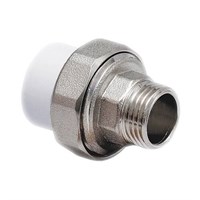 Переход на наружную резьбу разъемный RTP ALPHA - 20 x 1/2" (для полипропиленовых труб, цвет белый) 1891182179